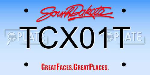TCX01T South Dakota License Plate