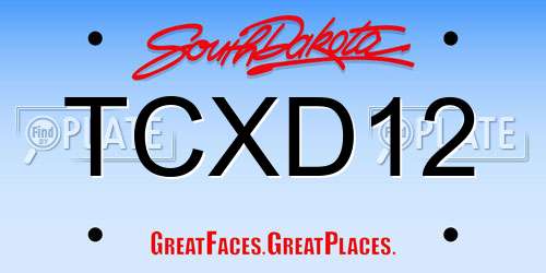 TCXD12 South Dakota License Plate