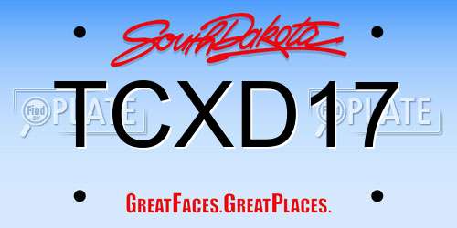 TCXD17 South Dakota License Plate