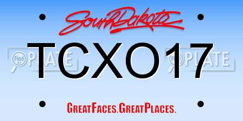 TCXO17 South Dakota License Plate