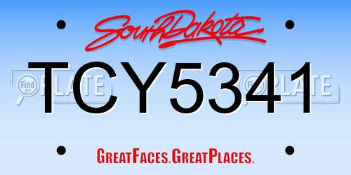 TCY5341 South Dakota License Plate