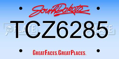 TCZ6285 South Dakota License Plate