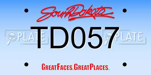 TD057 South Dakota License Plate
