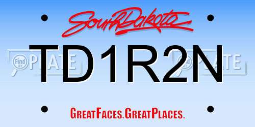 TD1R2N South Dakota License Plate