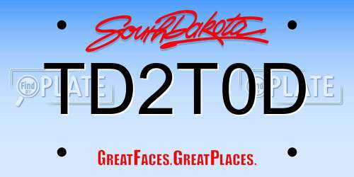 TD2T0D South Dakota License Plate