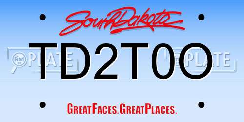 TD2T0O South Dakota License Plate