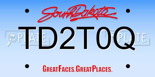 TD2T0Q South Dakota License Plate