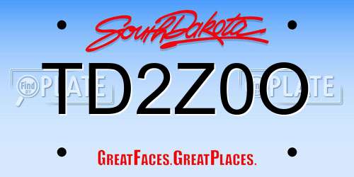 TD2Z0O South Dakota License Plate