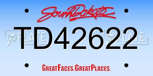 TD42622 South Dakota License Plate