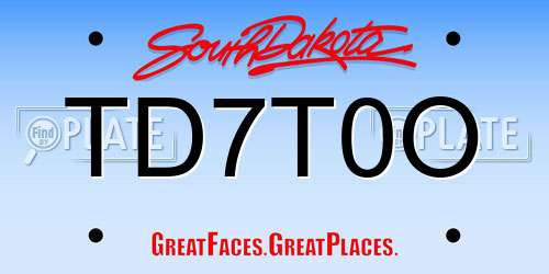 TD7T0O South Dakota License Plate