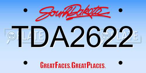 TDA2622 South Dakota License Plate