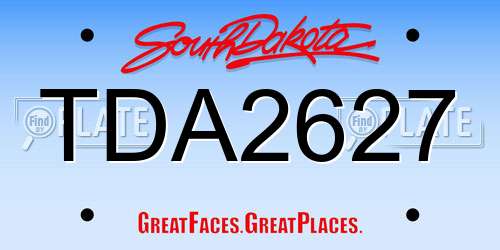 TDA2627 South Dakota License Plate