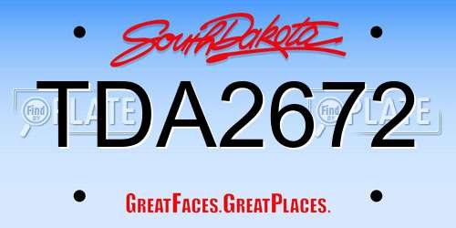 TDA2672 South Dakota License Plate