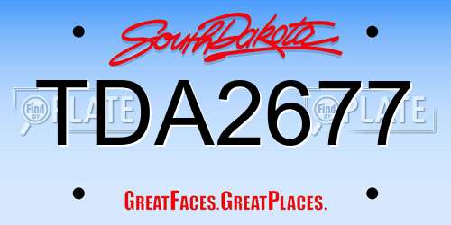 TDA2677 South Dakota License Plate