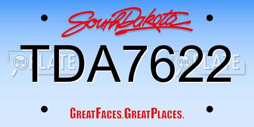 TDA7622 South Dakota License Plate