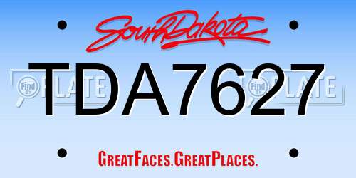 TDA7627 South Dakota License Plate