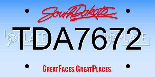 TDA7672 South Dakota License Plate