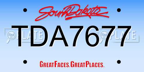 TDA7677 South Dakota License Plate