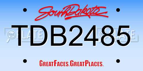 TDB2485 South Dakota License Plate