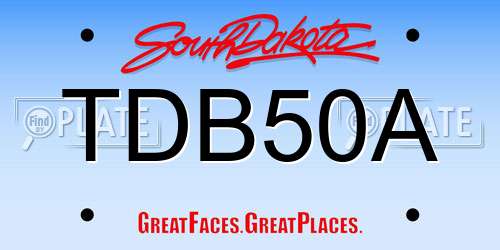 TDB50A South Dakota License Plate