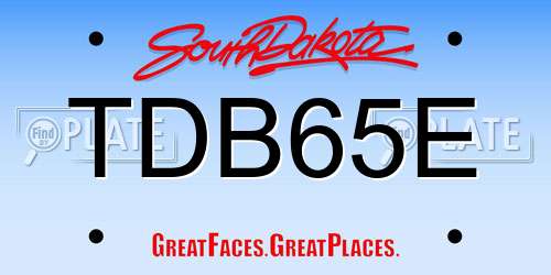TDB65E South Dakota License Plate