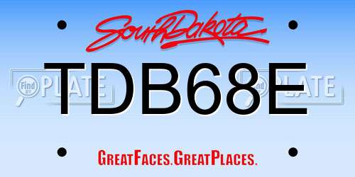 TDB68E South Dakota License Plate