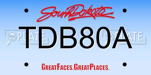 TDB80A South Dakota License Plate