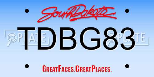 TDBG83 South Dakota License Plate