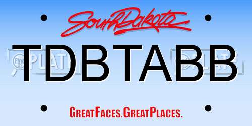 TDBTABB South Dakota License Plate