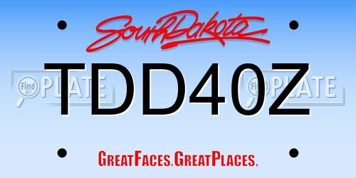 TDD40Z South Dakota License Plate