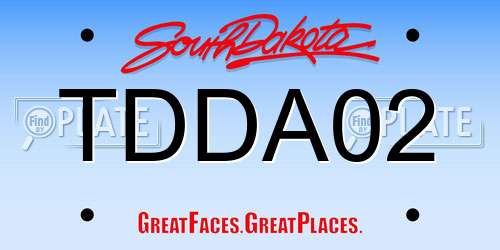 TDDA02 South Dakota License Plate