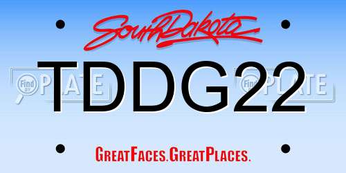 TDDG22 South Dakota License Plate