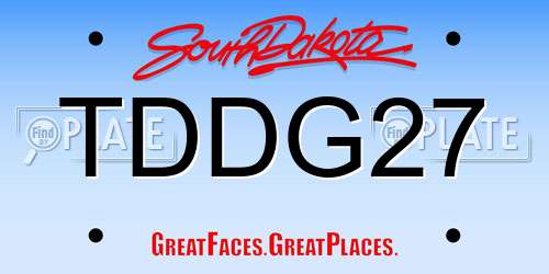 TDDG27 South Dakota License Plate