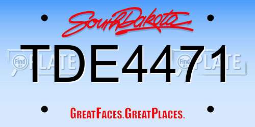 TDE4471 South Dakota License Plate