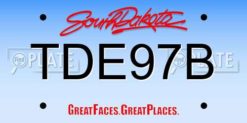 TDE97B South Dakota License Plate