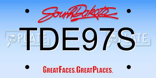TDE97S South Dakota License Plate