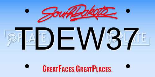 TDEW37 South Dakota License Plate