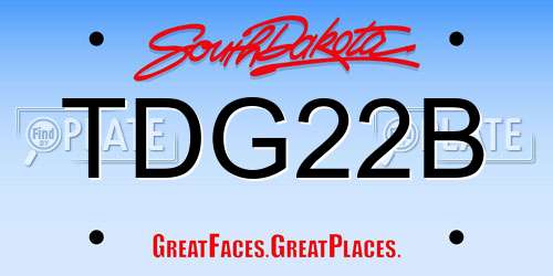 TDG22B South Dakota License Plate