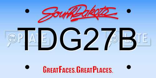 TDG27B South Dakota License Plate