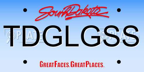 TDGLGSS South Dakota License Plate