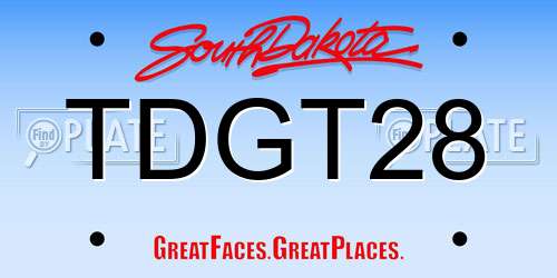 TDGT28 South Dakota License Plate