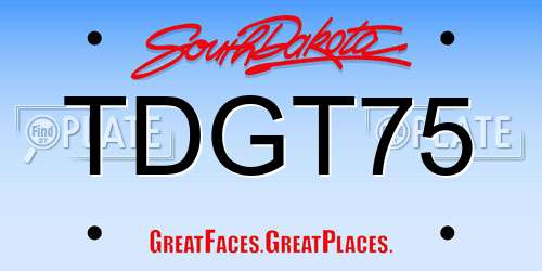 TDGT75 South Dakota License Plate