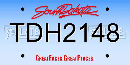 TDH2148 South Dakota License Plate