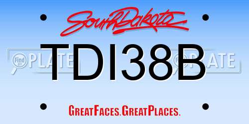 TDI38B South Dakota License Plate