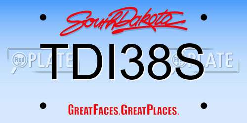 TDI38S South Dakota License Plate