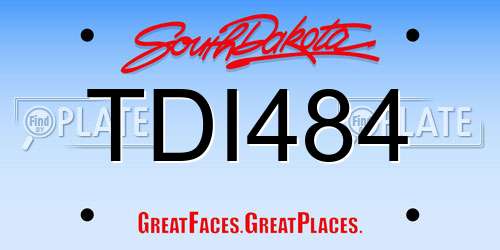 TDI484 South Dakota License Plate