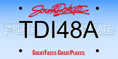 TDI48A South Dakota License Plate