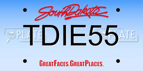 TDIE55 South Dakota License Plate