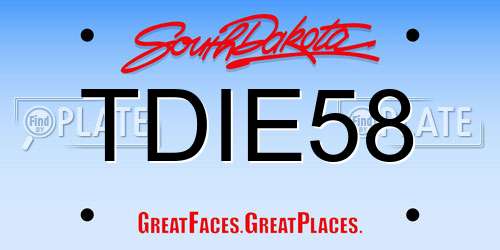 TDIE58 South Dakota License Plate