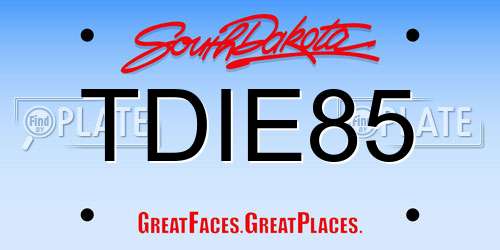 TDIE85 South Dakota License Plate